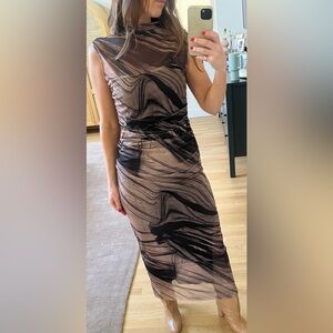 Zara Chiffon Blend bodycon dress